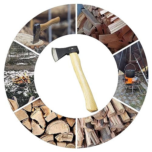 Hfs(R) Hatchet Axe With Genuine Hickory Wood Handle Head Weight 600G 21Oz #TOP5