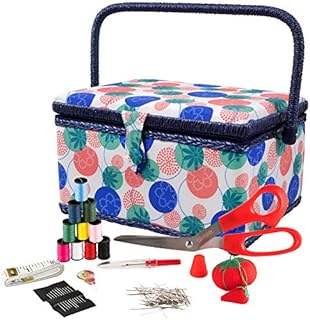 SINGER 07230 Sewing Basket with Sewing Kit, Needles, Thread, Pins, Scissors, and Notions