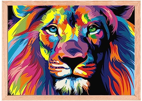 MISHBAY Pintura de diamantes para adultos leão 30 x 40 cm - pintura de diamantes - mosaico de diamantes de imitação DIY com tela de - Creative Hobb