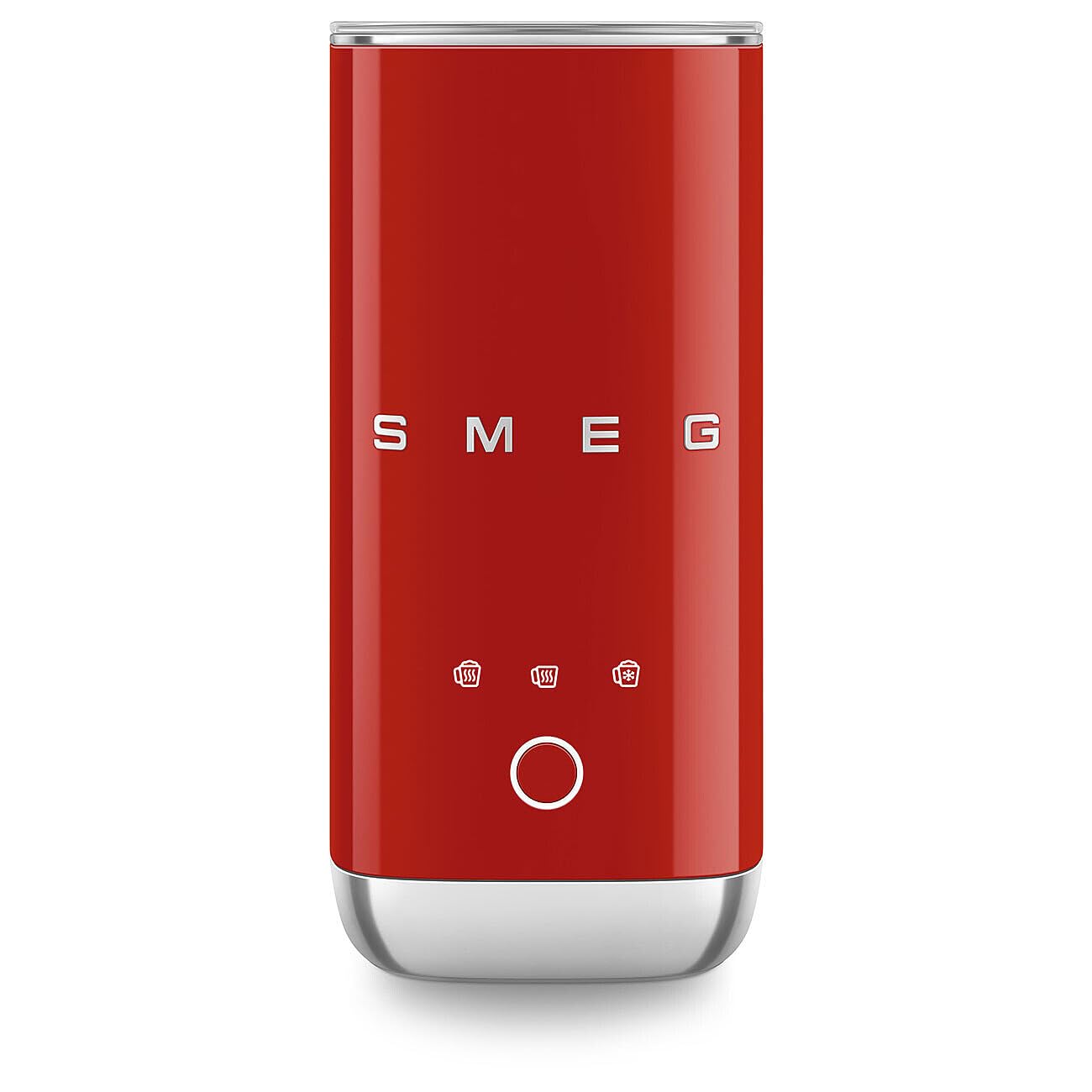 Smeg, Elektryczny spieniacz do mleka MFF02RDEU, 3 funkcje napoju, wyjmowany trzepaczka, nieprzywierająca powłoka ceramiczna, 500 W, czerwony