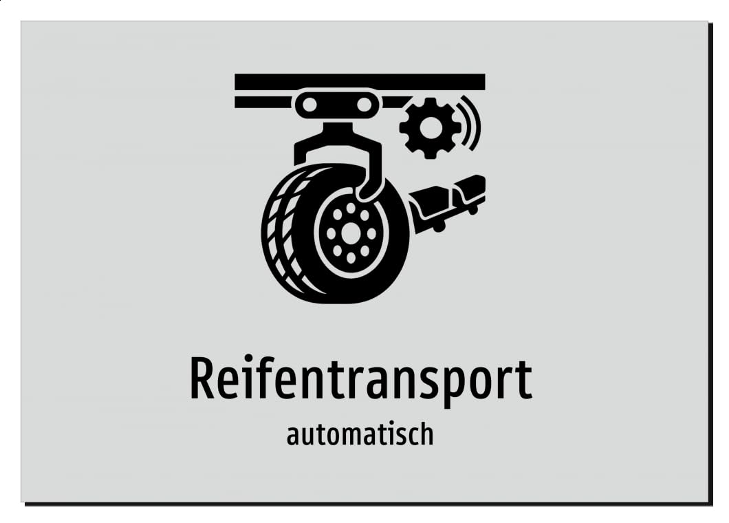 31756-DE-S-09 | Reifentransport - automatisch | Aluminiumschild A2, 594 x 420mm | mit Symbolgrafik und Text