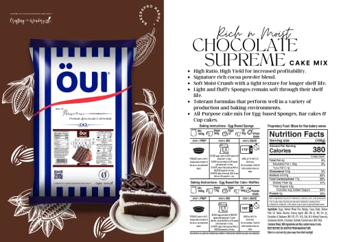Image of OUI Rich N Moist Chocolate Supreme Cake Mix I Egg-Based Cake Premix | 5Kg