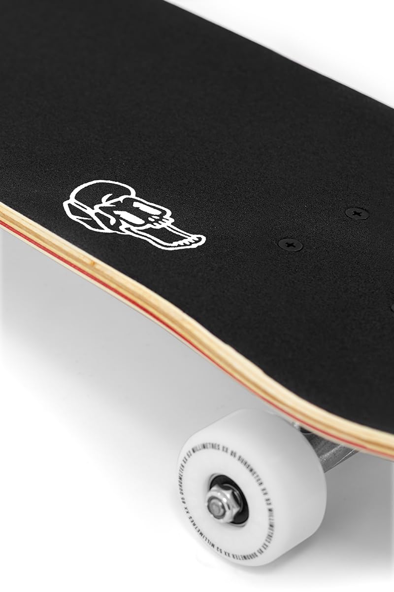 Enuff Meltworld Komplettes Skateboard – 7-lagiges Ahorn-Deck und Premium-Komponenten: Decade Pro Trucks, superweiche 53 mm XX-Räder, ABEC-9-Kugellager, Totenkopf-Griffband
