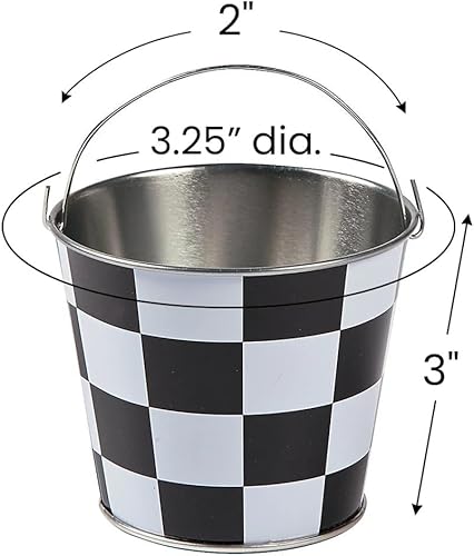 Miniatura 3 de Fun Express Mini cubos a cuadros en blanco y negro, perfectos para fiestas temáticas de autos de carreras, decoraciones y juegos, ideal para