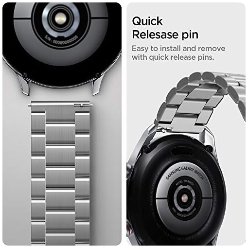 Spigen Modern Fit for Samsung Galaxy Watch 3 Strap 45mm, Galaxy Watch 46mm and other smartwatch models compatible with 22mm Strap Band -Silver - Image 8