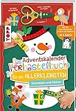 Inklusive Anleitung Das Adventskalender-Verbastelbuch für die Allerkleinsten. Schneiden und Kleben. Schneemann. Mit Schere: Frühförderung für Kreativminis ab 3 Jahren