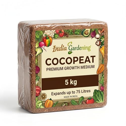 Premium Cocopeat Block 5kg (Expands Upto 75L) | Low EC Washed & Sterilized Coconut Coir | Organic Growing Medium for Plants, Seed Germination, Hydroponics & Potting Mix