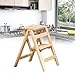 Goripsiuk Drabina 3-stopniowa, składany stołek z antypoślizgowym szerokim pedałem, drewniane drabiny stołkowe, 3 stopnie, bezpieczna drabina domowa 150 kg