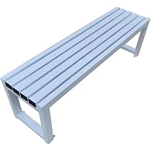 Metal Garden Bench Outdoor Bench, Slatted Seat, Patio Seating for Porch, Outside, Park, 2-Person Metal Steel Benches 120cm/47.2in,White