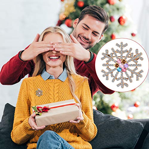Hicarer Christmas Brooch Pin Set Rhinestone Crystal Cute Christmas Pins For Christmas Decorations Including Bells, Reindeer, Christmas Tree, Garland, 6 Pieces (Santa Claus) #TOP5