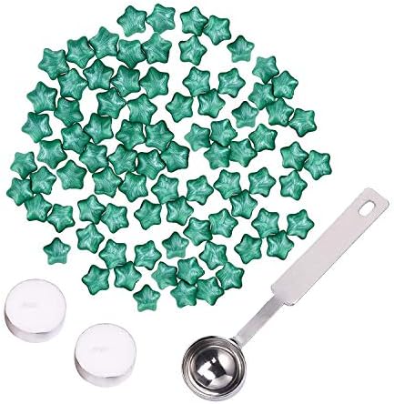 Wax Seal Stamp, Star Wax,Wax Seal Candles for Postage Letter Retro Vintage .150pcs (Peacock Green)