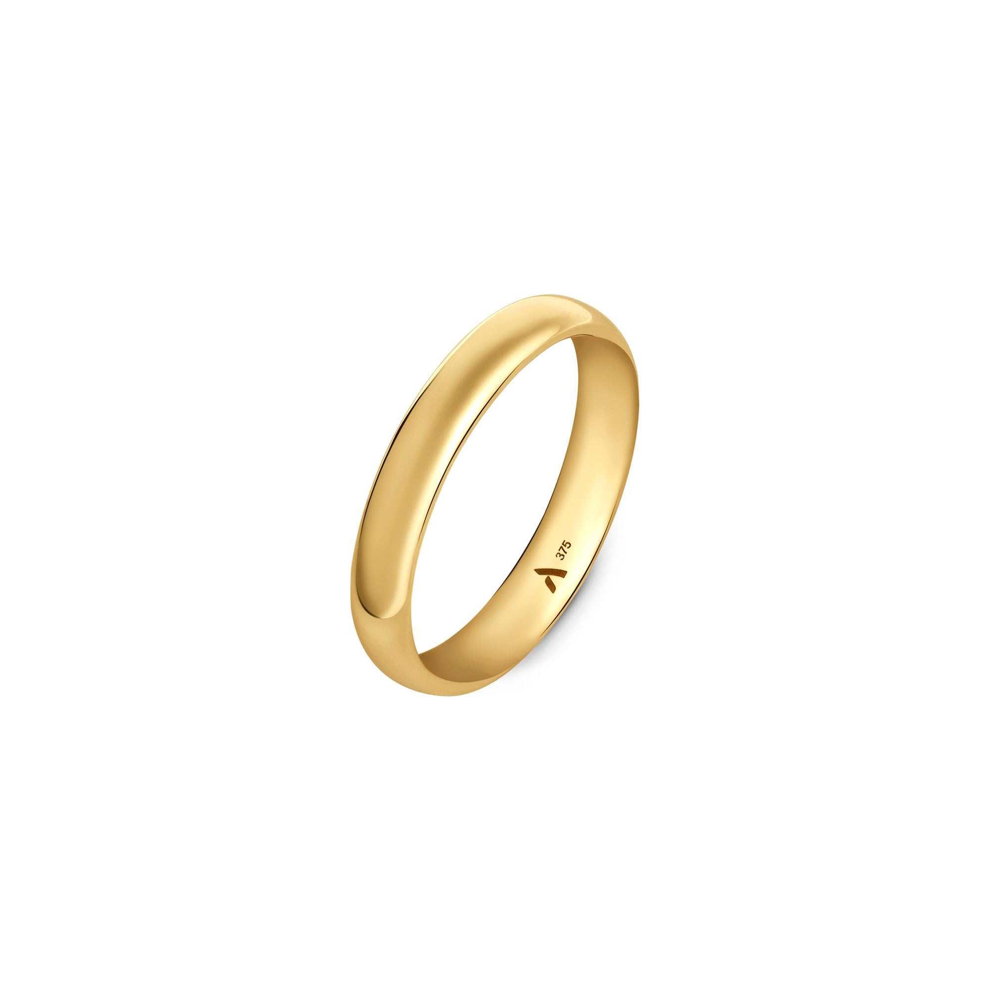 Amberta Allure Fede Nuziale in Oro Giallo 9Ct Unisex