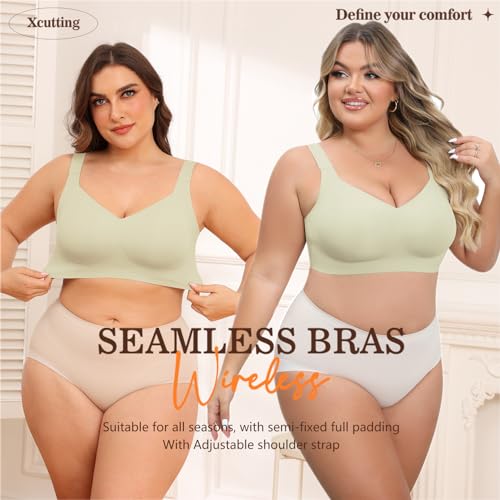 Image of Xcutting Women Wirefree Bras for Women Full Coverage No Underwire Everyday Bras Comfortable Wireless Padded Bras