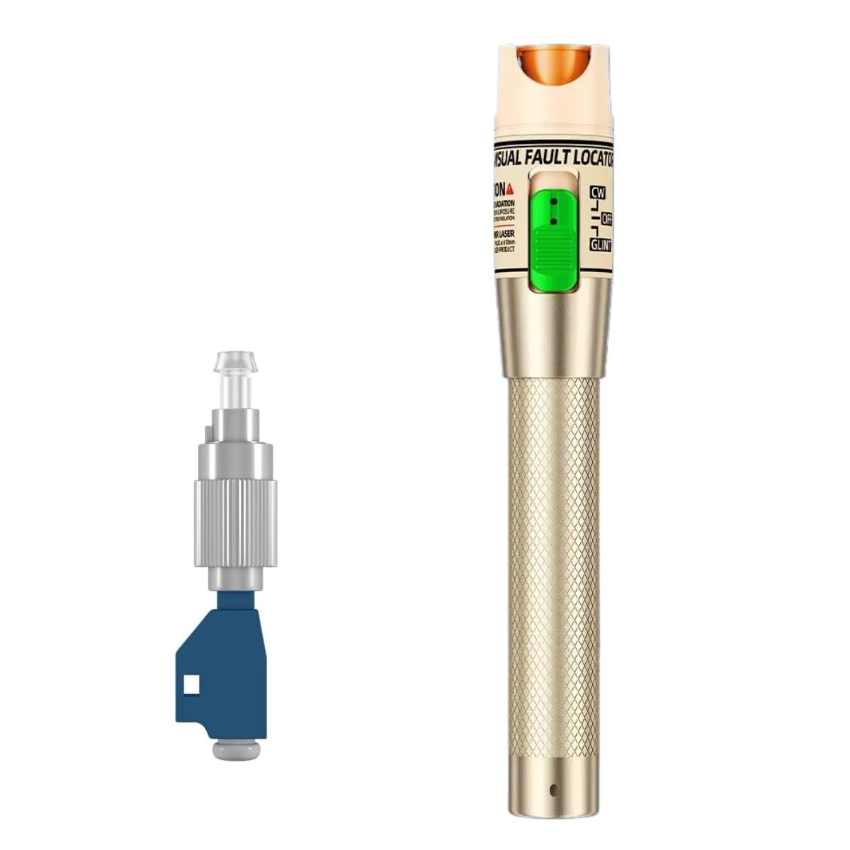 Visual Fault Locator Fiber Optic Tester, 2.5mm Universal Connector for LC/FC/SC/ST, Visual Fault Finder for FTTH Cable Breakpoint & Continuity Checking (Golden, 30-50KM)-image-49