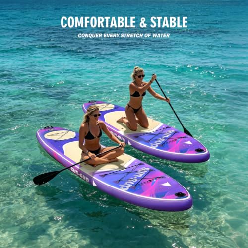 Image of Inflatable Stand Up Paddle Board Extra Wide SUP Board with Removable Fin with Premium SUP Paddle Board Accessories, Wide Stable Design, Non-Slip Comfort Deck for Youth & Adults
