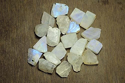 Lovers Point 200 Cts. Rainbow Moonstone Mine Run Rough Stones from India Gemstone and Crystals Wholesale lot Crystals Rock Stones Jewelry Making Supplies DIY & Crafts Crystal Collection Rough Rainbow