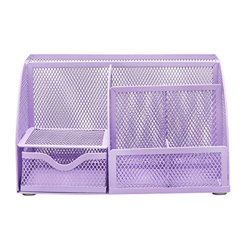 Exerz Mesh Desk Organizer Office with 7 Compartments + Drawer/Desk Tidy