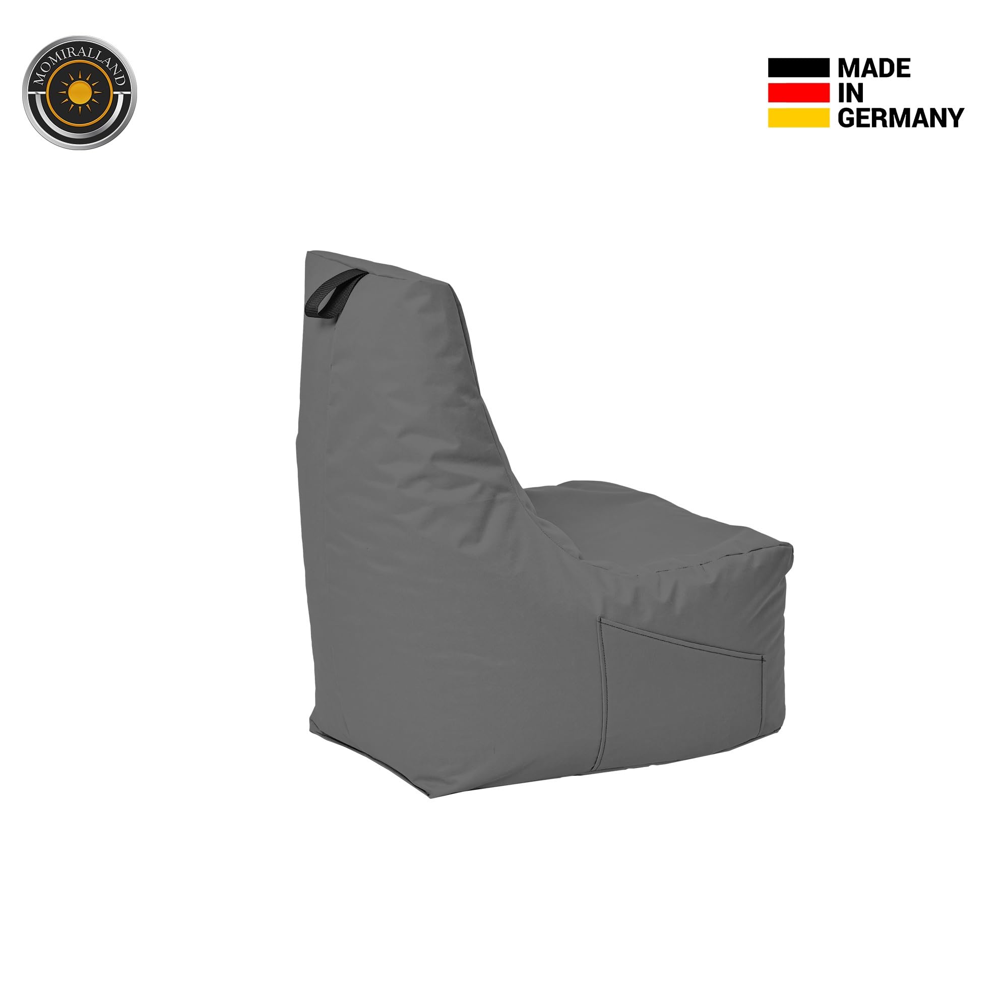 Gaming Sitzsack - mit Lehne Sitzkissen - Beanbag - mit Reißverschluss - BodenKissen Sessel In- & Outdoor geeignet - Gaming mit PC Xbox & PlayStation (Schwarz - Grün, Sitzsack + Hocker)
