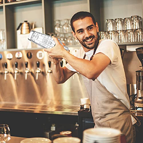 DOITOOL Glazen Cocktail Shaker Gedrukt met Recepten, 400ml Martini Shaker Drink Shaker, RVS Mixing Shaker, Lekbestendig… - Image 3