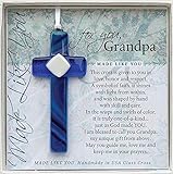 Grandpa Handmade in USA Glass Cross: Sentimental Gift for Grandpa for Father's Day/Christmas/ Grandpa's Birthday