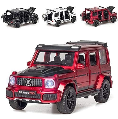 Image of 1:32 Barbus 700 Die-cast Car Model, Pull Back Toy with Sound & Light, Alloy Metal Mini Auto for Kids, Collectible Scale Model, Openable Doors, Gifts for Boys & Girls (Red)