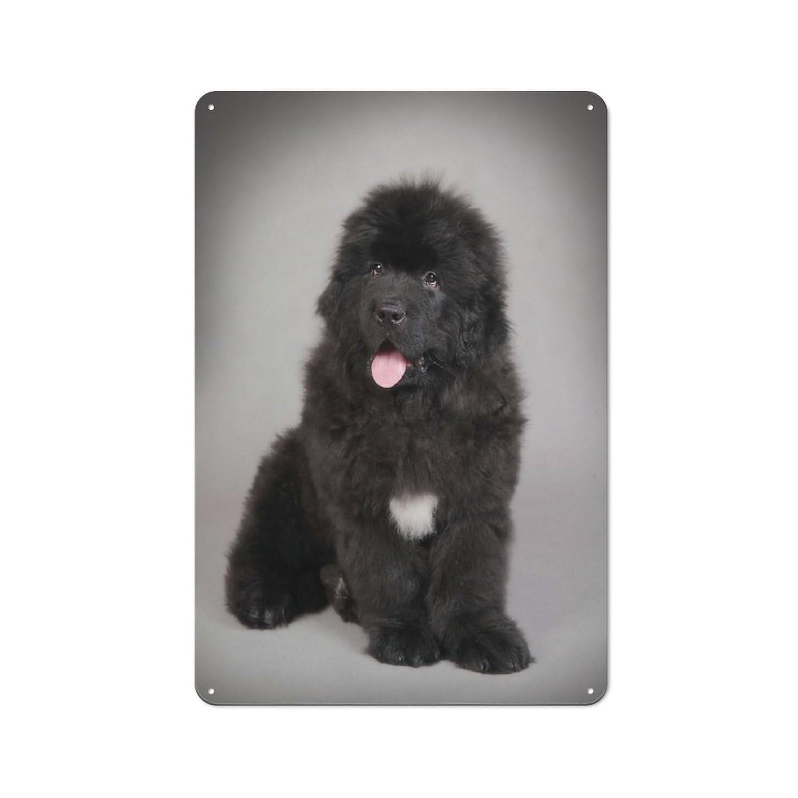 Junmoney Style-22 Newfoundland Puppy Vintage Tin Sign 30X20cm For Man Cave Or Games Room, For Kitchen, Dining Room And Home Bar Wall Decor
