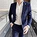 Generic Men's (Suit + Trousers) Single Button Plaid Business Formal Dress Banquet Dress Two-Piece Suit Blue 4XL