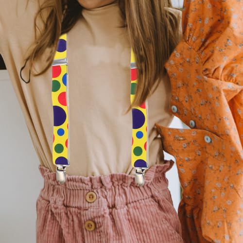 1 Set Kids Clown Cosplay Costum Dot Bow Tie Belt Colorful Dot Suspender Bowtie Party Favor Costume Suit for Carnival, Birthday Parties2