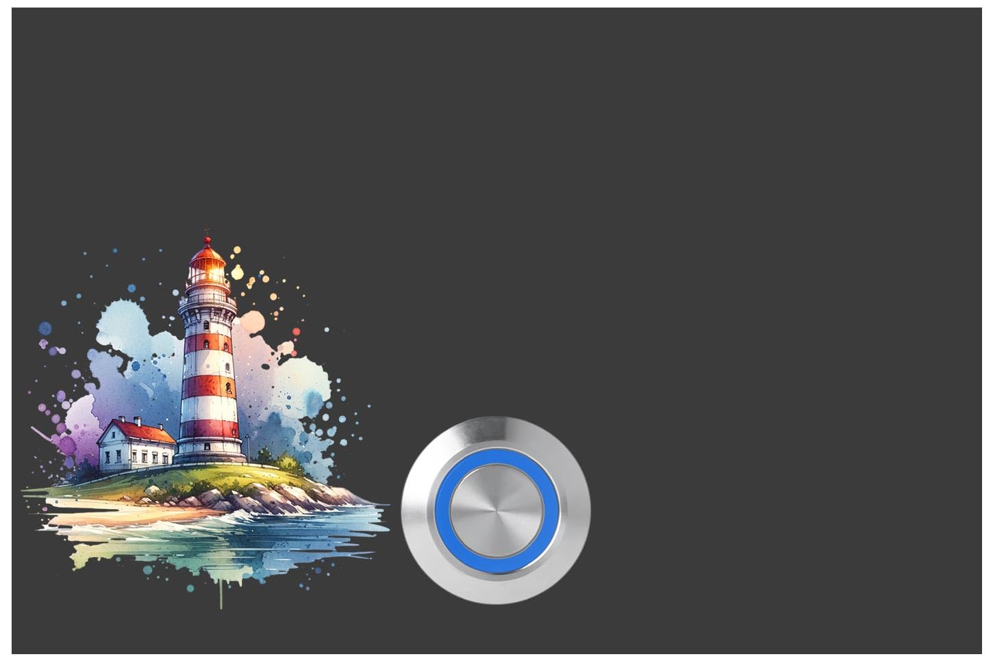 Jung Edelstahl Design personalisierte Edelstahl-Türklingel mit LED-Beleuchtung, Maritime Leuchtturm-Design, Acrylglas-Oberplatte, Aufputz/Unterputz (anthrazit)