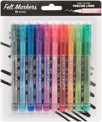 Feutres de dessin American Crafts pointe feutre anti-bavure lot de 10