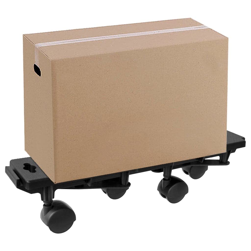 Hardware, herramientas, carretillas y camiones de mano, carretillas de mudanza de casa con 4 ruedas, 2 unidades, polipropileno negro, 170 kg
