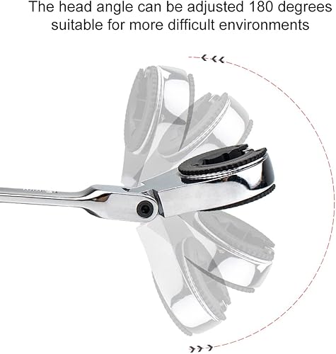 Miniatura 10 de Llave combinada de trinquete de tubería, llave de cabeza flexible, ajustable, herramientas manuales, herramientas de mantenimiento (tipo de