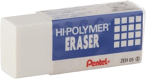 Pentel, Hi-Polymer, set de tres borradores color blanco, Blanco S