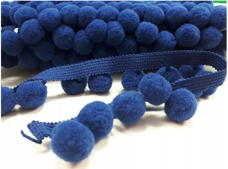 XL 2cm Pom Pom Bobble Trim Fringe Pompom Trimming Cushions Curtains Home Decor Lampshade Sewing Craft Projects - Navy Blue - 5 Metres