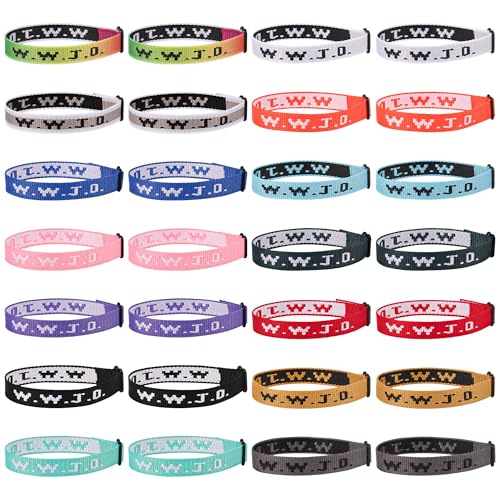 28PCS WWJD Christian Bracelet Pack for Women Men, Christian Jesus Gifts Adjustable Wristbands, WWJD Bracelets Bulk - What Would Jesus Do Bracelet