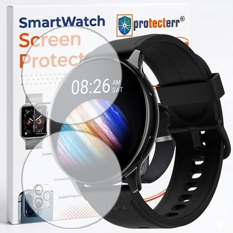 Image of 2 Pack Smartwatch Screen Protector for Noise Vortex Plus 1.46 inch - Flexible TPU Screen Guard, Ultra Thin, Scratch Resistant, Bubble Free, Full Coverage - Not Tempered Glass