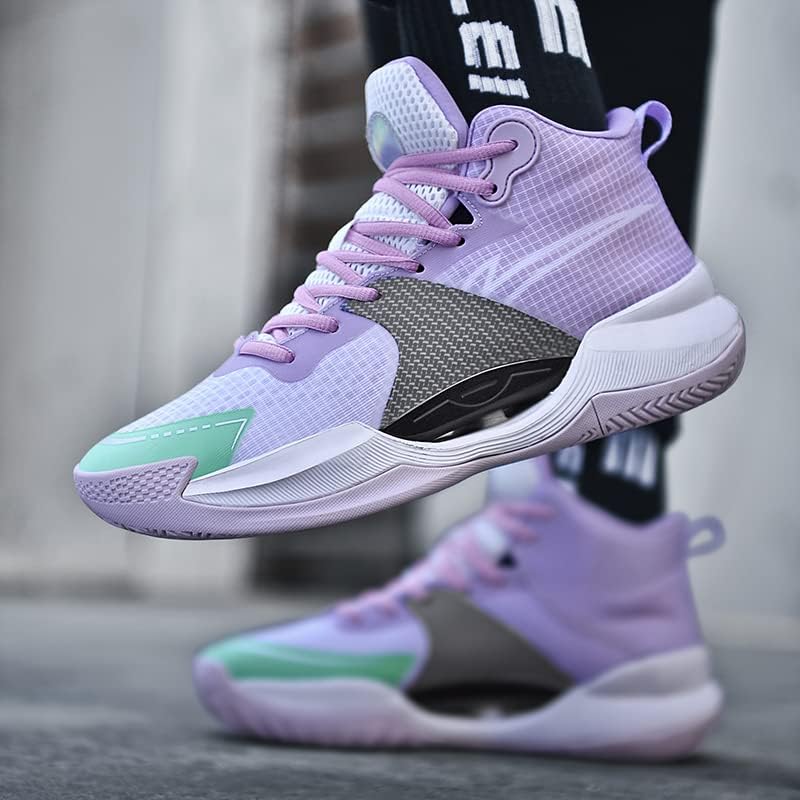 Womens Mens Basketball Shoes High Top Sneakers Comfortable Lightweight Non Slip Rubber Indoor Court Shoe for Unisex - Image 4