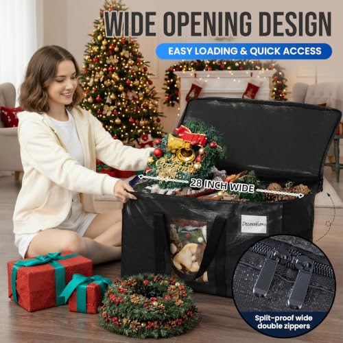Image of TAILI Extra Large Moving Bags, 6 Pack Black Heavy Duty Totes For Storage with Visible Window, Wrap Around Handles, Storage Bags for Space Saving, Alternative to Moving Boxes