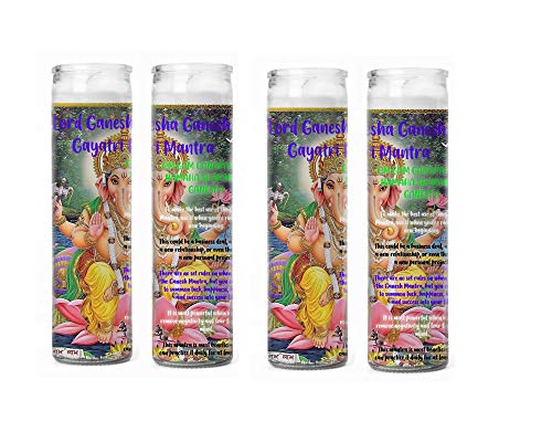 Gifts by Lulee, LLC Ganesh God of The Intellect and The Remover of Obstacles Set of 4 Four Candles