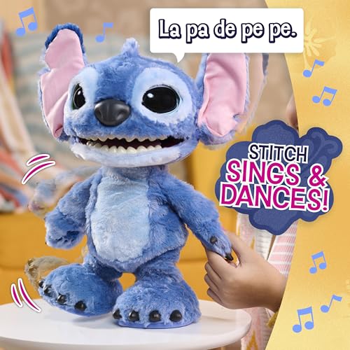 Just Play Disney Ultimate Stitch – Funktionsplüschtier, 100+ Geräusche und Reaktionen, ab 3 Jahre, 43cm, interaktiv, Kuscheltier