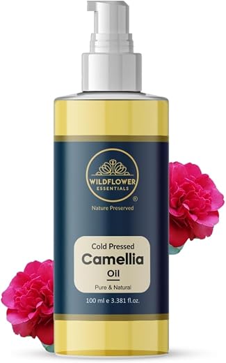 Wildflower Essentials Pure Camellia Oil (Camellia kissi) Cold Pressed Oil for Face, Hair, Skin, Body 100ml