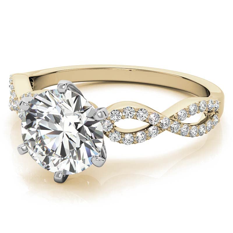 Twisting Infinity Moissanite Engagement Rings for Women, 1.0 CT Round Cut Moissanite Wedding Ring, Customize Name Engraving2