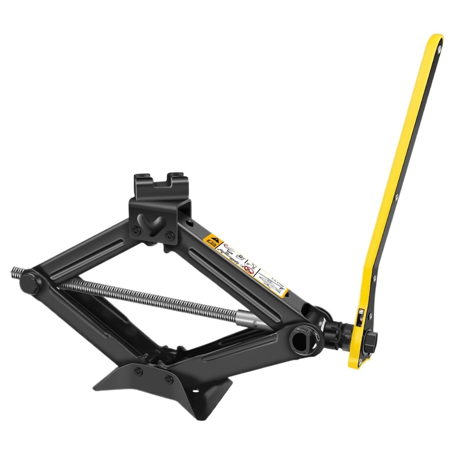 Cric A Forbice Per Auto Cric a forbice for auto da 2 tonnellate con chiave salva sforzo Acciaio al carbonio Gamma di sollevamento 10,5 cm a 38, Compatto e facile riporre