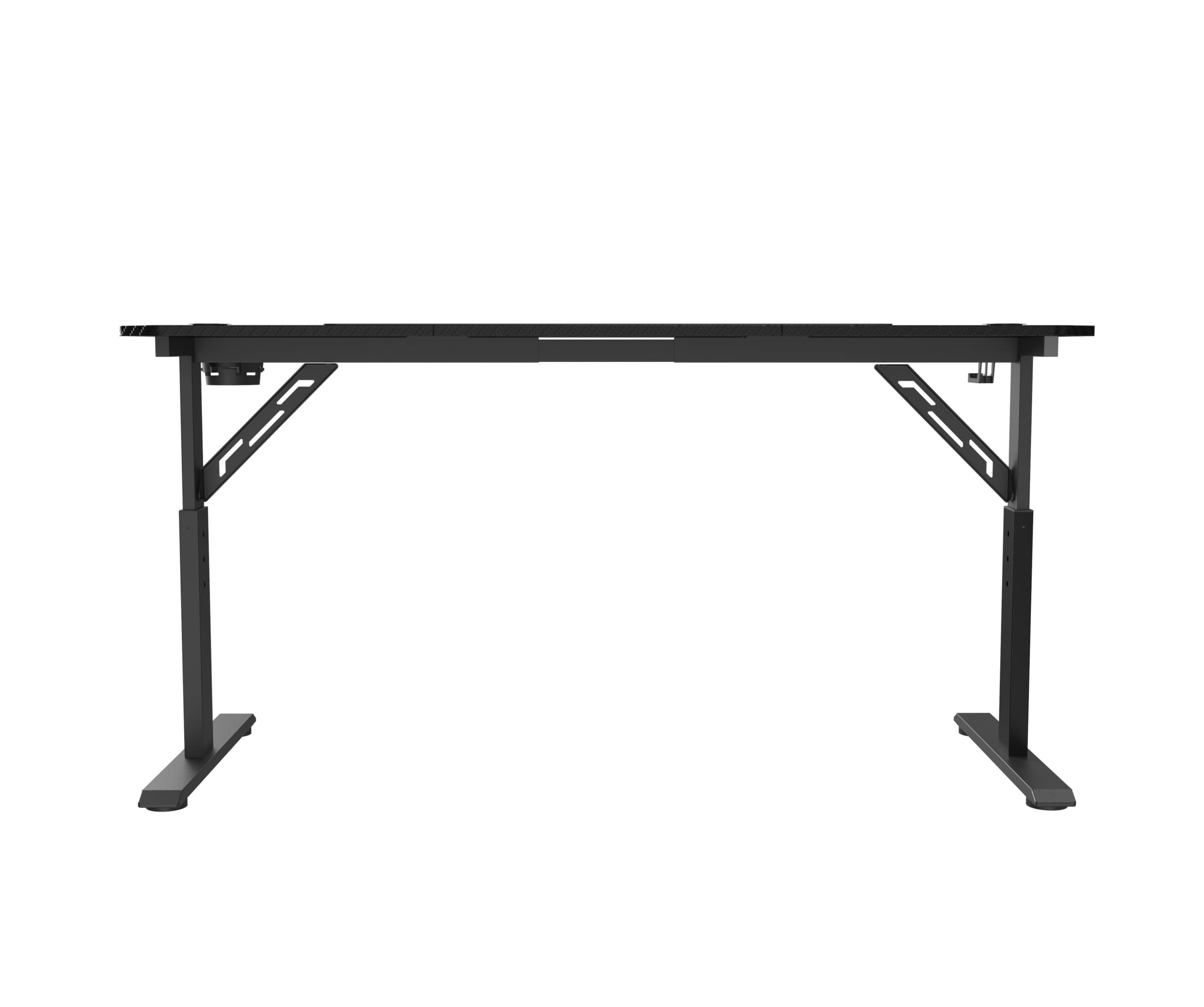 Mars Gaming MGD-ERGO140, Mesa Altura Ajustable 3 Posiciones, Superficie Ergonómica, Estructura Metálica, Alfombrilla XXL, Soporte Auriculares + Bebida, Gestión Cableado, Mesa Gaming 140x60cm, Negro