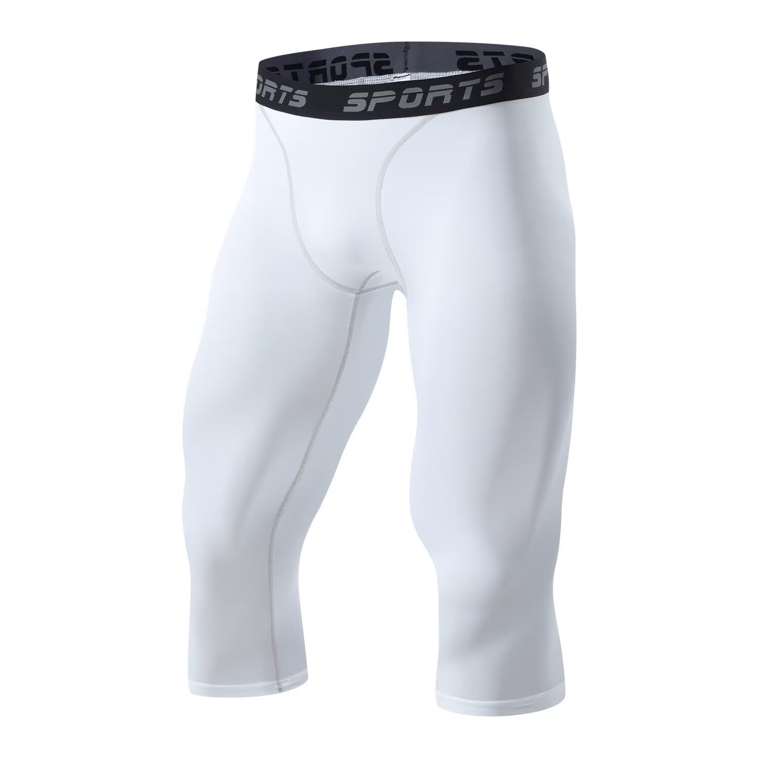 Men's Sports Spats, Power Stretch, Three-Quarter Length, Underwear, Compression Tights, UV Protection, Sweat Absorbent, Quick Drying-image-10