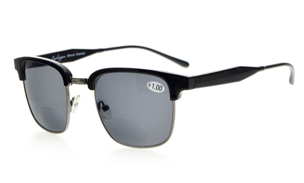 Eyekepper Womens Bifocal Sunglasses Semi Rimless Grey Lens
