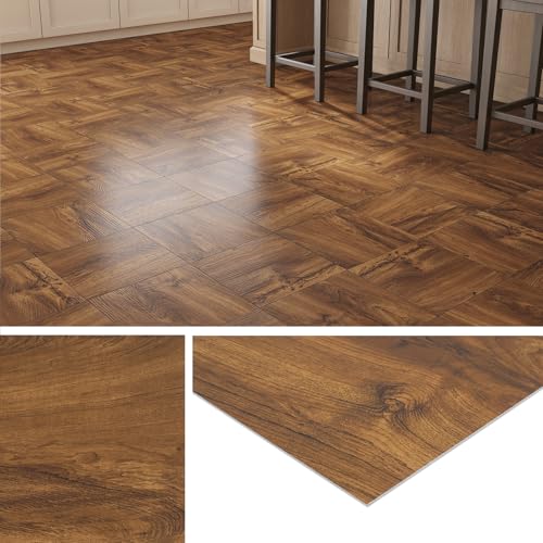 Livelynine Dalle PVC Adhesive Sol Effet Bois Naturel 30x30 Parquet Adhesif Sol Salle de Bain Imperméable Lino Sols Adhesif pour Cuisine Chambre Carrelage Adhésif Sols...