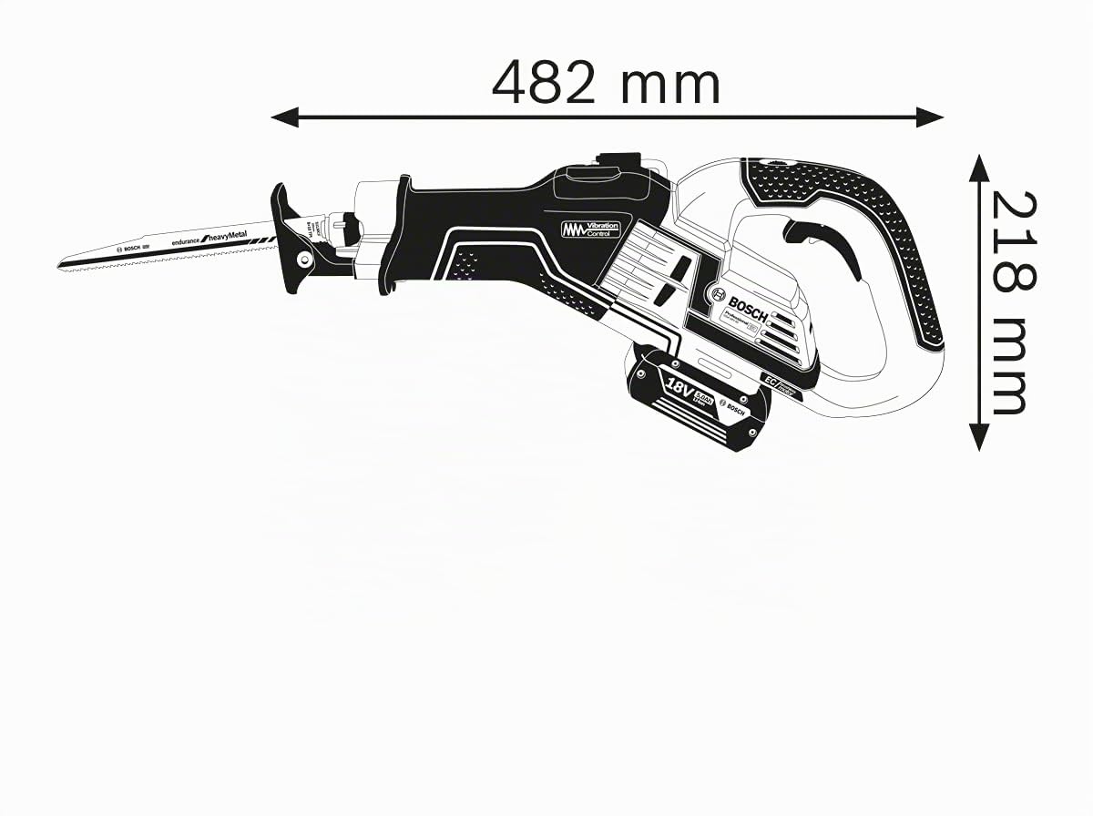 Bosch Professional 18V System Akku Säbelsäge GSA 18V-32 (Schnitttiefe in Holz 230mm, inkl. 1x Sägeblatt, Handwerkoffer, ohne Akku/Ladegerät)
