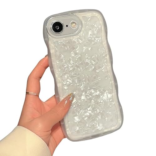 KOOLRIVER�EFor iPhone17e / iPhone16e �P�[�X �E�F�[�u �g�^ �Ȃ݂Ȃ� �J�o�[ TPU �\�t�g �V�F���� �g�� ���� ������ �V���v�� For Apple �A�b�v�� �A�C�t�H�� 17e / 16e(�N���A�z���C�g)