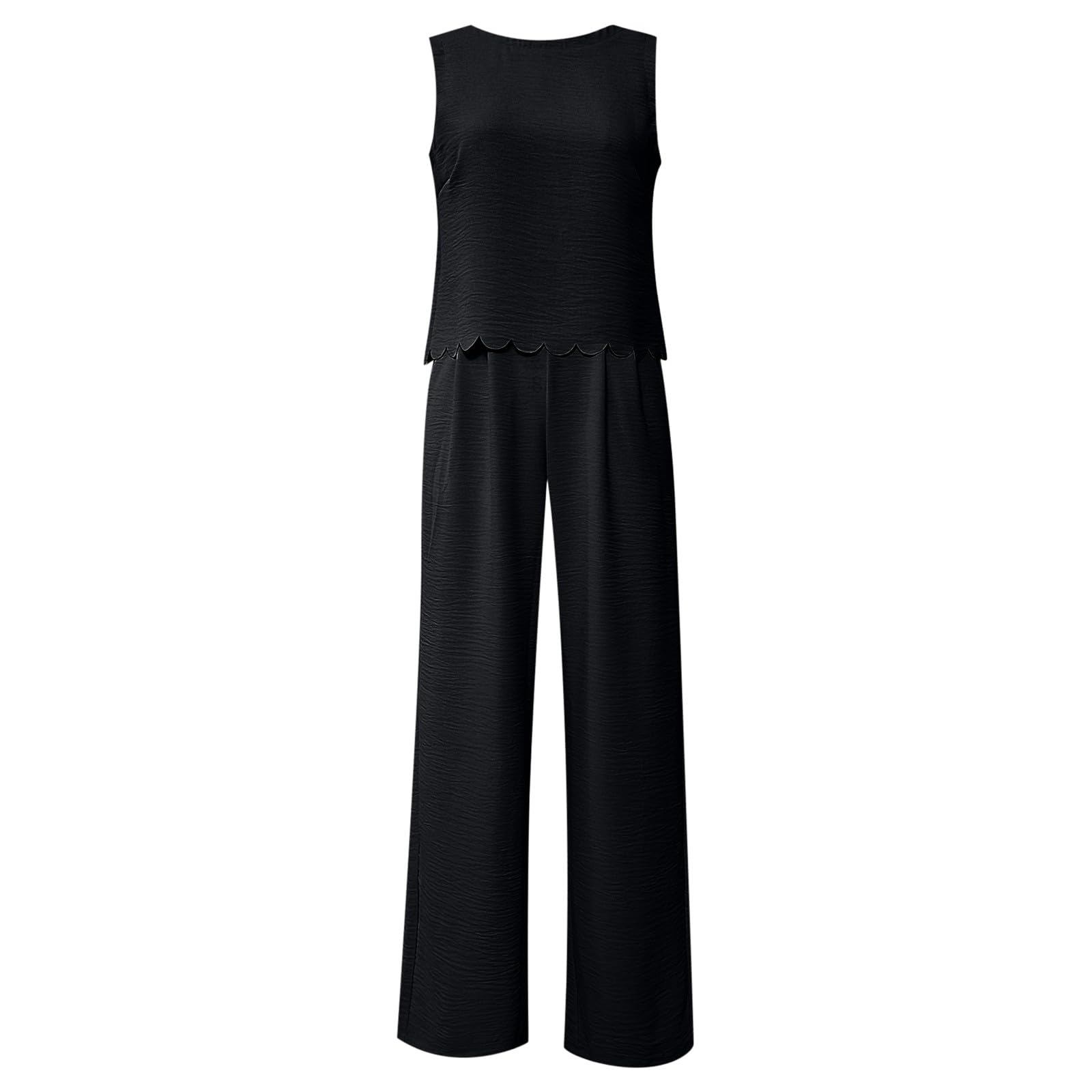 Survêtement pour femme - Grandes tailles - Baggy - Élégant - Été - Long - 2 pièces - Taille courte - Yoga - Avec pantalon - Combinaison de loisirs - Léger - 2 pièces - Vêtement de sport pour femme